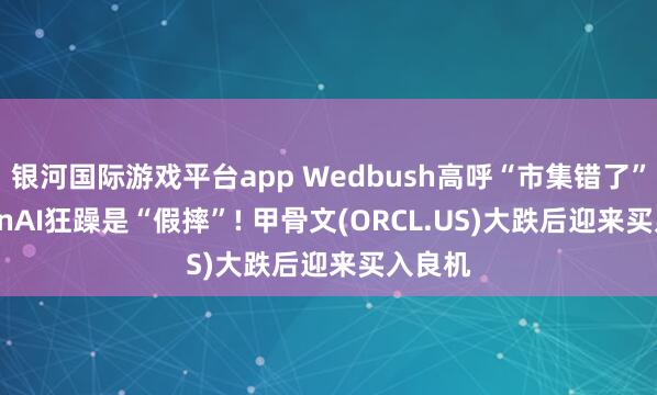 银河国际游戏平台app Wedbush高呼“市集错了”: OpenAI狂躁是“假摔”! 甲骨文(ORCL.US)大跌后迎来买入良机