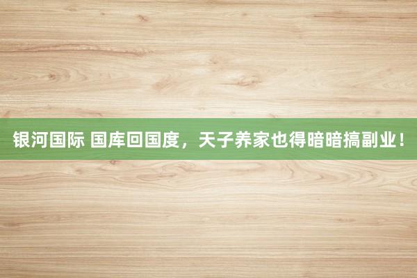 银河国际 国库回国度，天子养家也得暗暗搞副业！