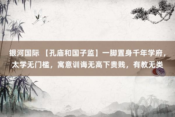银河国际 【孔庙和国子监】一脚置身千年学府，太学无门槛，寓意训诲无高下贵贱，有教无类